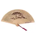 Hand Held Fan No Odor Unpainted Wedding Party Folding Hand Fan Wood