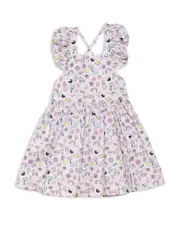 Worthy Threads Girls' Ruffle Sleeve Dress in 90's Toys - Little Kid, Big Kid
