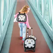 Costway4-Piece Kids Luggage Suitcase Set with 14 Inch Hardside Spinner-Black