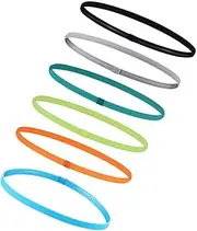 [ifundom] 6Pcs Slip Sports Headbands for Women Elastic Running Yoga Sweatbands Stretchy Comfortable Hair Accessories Lake Fluorescent