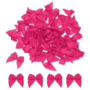 150 Pcs Mini Ribbon Bow 1.2" Mini Fabric Satin Craft DIY Rose Red