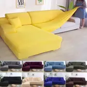 Adjustable Sofa Cover 1/2/3/4 Seater Slipcover Couch Solid Color Streach Covers