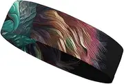 [YKLBV] Moisture Wicking Headbands for Men and Women Abstract 3D Art Lion Sports Sweatband for Tennis Basketball Running Gym Working Out