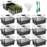Seed Starter Tray Kit 10 Pack Seed Starting with Humidity Adjustable Dome and...