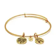 Chrysalis Tree Of Life Gold Color Expandable Bangle