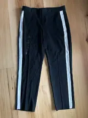 Banana Republic Avery Women's Size 6 Black Side Stripe Ankle Length Pants NWT