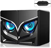 V128 USB 2.1 Stereo Sound Speaker Desktop Computer Subwoofer Home Low Frequency Amplifier for Phone Notebook Standard Version Black Black(Standard)
