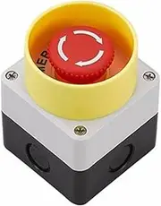XNWKF Emergency Stop Button Switch Control Box LA38 Silver Contact Mushroom Head Elevator Emergency Waterproof Switch Box(White 8)