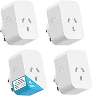meross Mini Smart Plug with Energy Monitor, 10A WiFi Outlet Socket Support Voice & App Remote Control, Timer, Offline Control, Compatible with Alexa, Google Home, SmartThings, 4 Pack