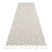 Everest Geometric Runner Rug In Light Grey