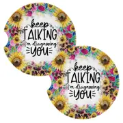 Keep Talking I'm Diagnosing You Snarky Fun Coasters for Car Cup Holders Set of 2
