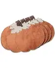 3 Pack Elrene Metallic Pumpkin Patch Velvet Placemat 15inx17in