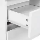 White Modern Nightstand Bedside Table with Three Drawers Bedroom Storage Unit