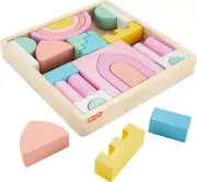 Fisher-Price Castle Block Set 28 Wooden Pieces for Stacking Developmental Play