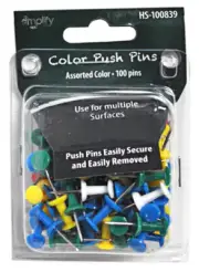 Simplify Assorted Color Push Pins 100 Pack
