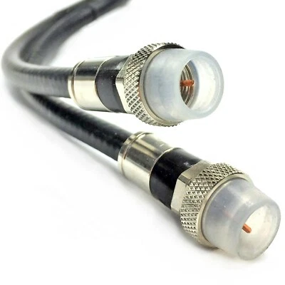 3GHz TWIN DUAL LINE RG6 COAX CABLE 18AWG WEATHER BOOT FITTINGS, CUT UP TO 200FT