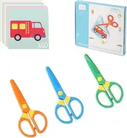 COKOO-Plastic Safety Scissors Pre-School Training Scissors and Offices Scissors（3pcs）
