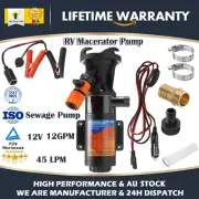 12GPM 12V Water Pump RV Macerator Pump Sewage Pump Set Fit RV Waste Processing