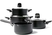 [GreenPan] Memphis Healthy Ceramic Nonstick 7pc Cookware Sets, PFAS-Free, Induction, Dishwasher Safe, Black