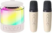 Portable Karaoke - Mic Speaker - Home Speaker with Wireless Microphones for Adults Kids with Lights for Parties