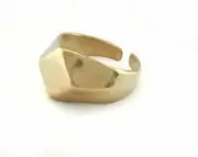 Domed Square Adjustable Ring raw Brass (19mm 9US inner size - Adjustable ) 3380