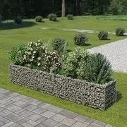 Raised Garden Bed, Elevated Planter Box Plant Container Gabion Galvanised Steel 270x50x50 cm