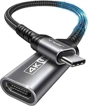 JSAUX USB C to HDMI Adapter, 4K Type C to HDMI Female [Thunderbolt 3/4 Compatible] HDMI to USBC Adapter for iPhone 16/15/Pro/Max/Plus MacBook Dell XPS TV Surface Samsung S24 S23 S22 Ultra-Grey