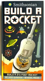 SMITHSONIAN BUILD A ROCKET 2 1/2 FOOT GUIDEBOOK & PARTS BY SILVER DOLPHIN
