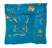 Blue Vintage Georgette Dupatta Sequin Embroidered Long Stole Wrap scarf Hijab