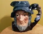 VINTAGE HANDPAINTED ROYAL DOULTON RIP VAN WINKLE JUG/PITCHER 7.5"T X 7.5" W