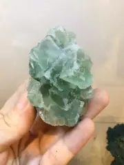 QUARTZ ON GREEN FLUORITE NATURAL CRYSTAL MINERAL CLUSTER