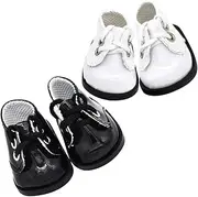 ERINGOGO 2 Pairs Plush Doll Shoes Doll House Accessories Doll Clothes Miniature Shoes Models Boy Shoes Dolls Plushies Mini for Critters Doll House Decor Plush Leather