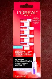 L'Oreal Revitalift Derm Intensives 1.9% Pure Hyaluronic Acid 7 Ampuoles, NEW