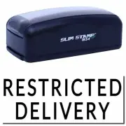 Large Pre-Inked Restricted Delivery Stamp Size 7/8" Tall x 2-1/4" Wide