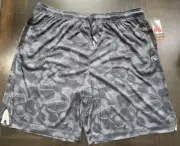 AND1 Racing Black Grey Post Up Swirl Print Men Basketball Shorts Size 3XL NWT