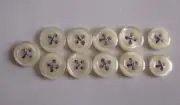 11/pcs Buttons Size S 9/pc D=7/16"(11mm) & 2/pc D=5/16"(9mm) teeth White 4 holes