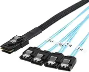 NFHK Internal Mini SAS SFF-8087Host to 4 SATA 7pin Target Hard Disk 6Gbps Data Server Raid Cable 100cm