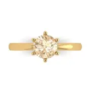 1Ct Round Cut Natural Morganite Solid 14K/18K Gold Solitaire Engagement Ring