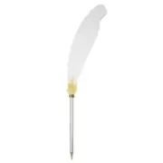 Feather Ballpoint Pens Bulk, Black Ink Quill Writing Pens, White