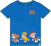 [PAW PATROL] Boys Tshirt | Chase, Rubble, Marshall and Skye Boys T-shirts | Cotton Blue T shirt | Ages 18 Months to 8 Years