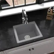 Karran Drop-in or Undermount Kitchen Sink 18" Single Bowl Quartz/Granite in Grey