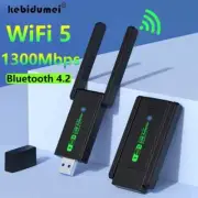 USB 3.0 WiFi Adapter 1300Mbps Dual Band 2.4G 5GHz Bluetooth 4.2 Wireless Receive