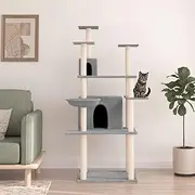 Cat Tree with Sisal Scratching Posts Light Grey 166 cm,Animals & Pet Suppliessss,Pet Supplies,Cat Supplies,Cat Furniture