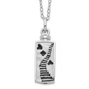 Sterling Silver Sentimental Expressions Rhodium-Plated Enameled Stairway To Heaven Ash Holder 18 Inch Necklace