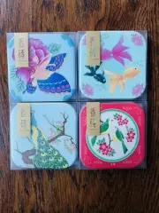 NEW Set Of 4 Yingge Ceramic Perfume Tiles Coasters From Taiwan - NWT