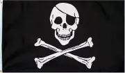 Vintage Jolly Roger/Skull & Crossbone 3' x 5' Polyester Grommeted (Circa 2000)