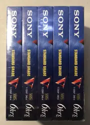 5 Pack Sony Standard Grade T-120 VF 6 Hours Blank VHS VCR Tapes Sealed New