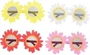 [VALICLUD] Sunflower Glasses for Party Bar 4pcs Funny Round Glasses Cosplay Decorative Props