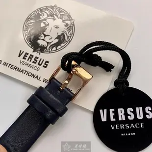 VERSUS VERSACE手錶, 女錶 38mm 玫瑰金圓形精鋼錶殼 寶藍色簡約, 中二針顯示錶面款 VV00356