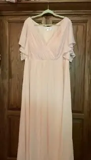 NWT Ever Pretty (9X) US sz 26 Dusty Pink Pleated Evening Dress Formal Wedding